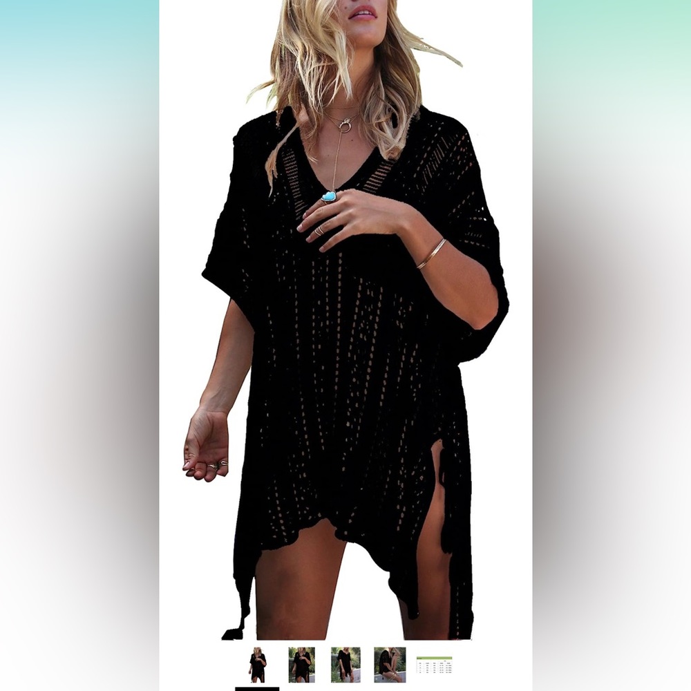 Jeasona Women’s Bathing Suit Cover Up for Beach Pool Swimwear Crochet Dress